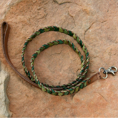 Shades of Green Leather Dog Leash