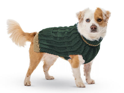Classic Cable Hand Knit Sweaters for Pets