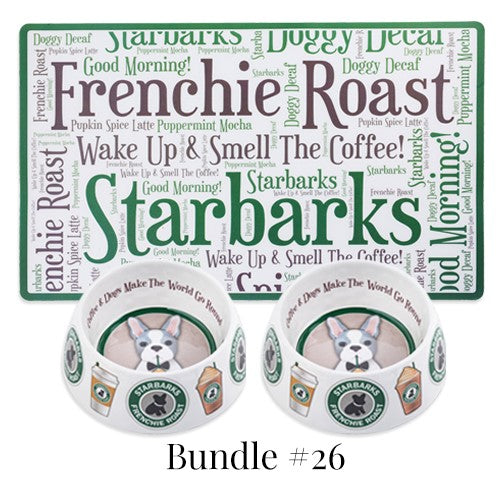 Star Barks Dog Bowls and Placemat