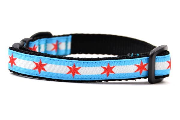 Chicago Flag Cat Collar