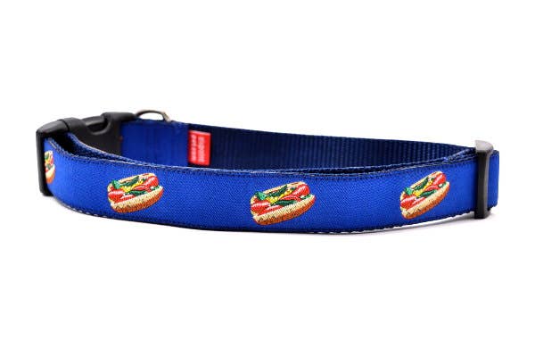 Chicago Hot Dog Cat Collar - Blue