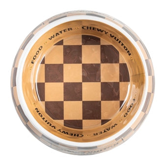 Checker Chewy Vuton Bowl - Set of 2