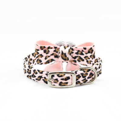 Cheetah Couture Tail Bow Heart Collar