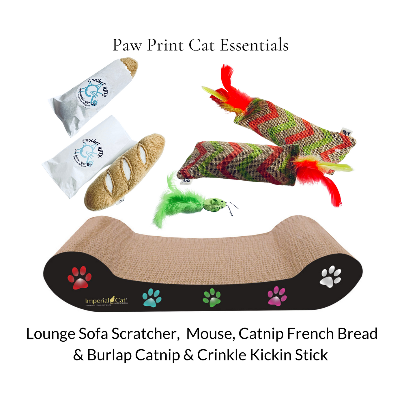 Black Cat Lounge scratching Board + 3 Toys