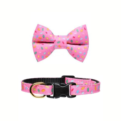 Pink Sprinkle Cat Bow Tie and Collar | CHloe Cole Pet Couture