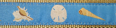 Blue Seashells Dog Collar
