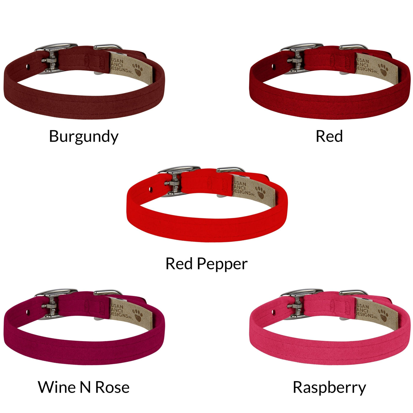 Ultrasuede Cat Collar (5 Colors) Reds