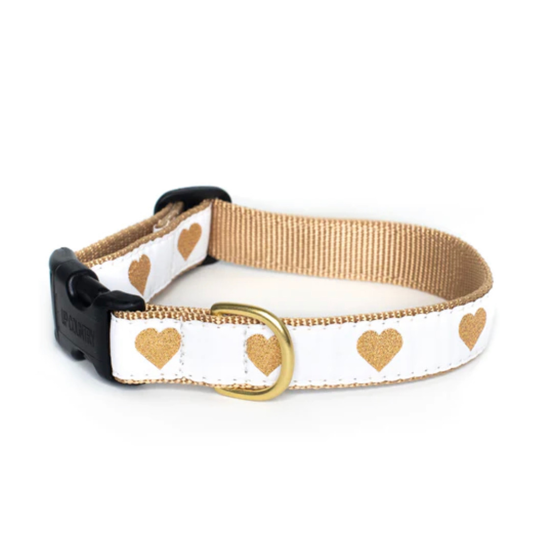 White Heart of Gold Small Breed Collar