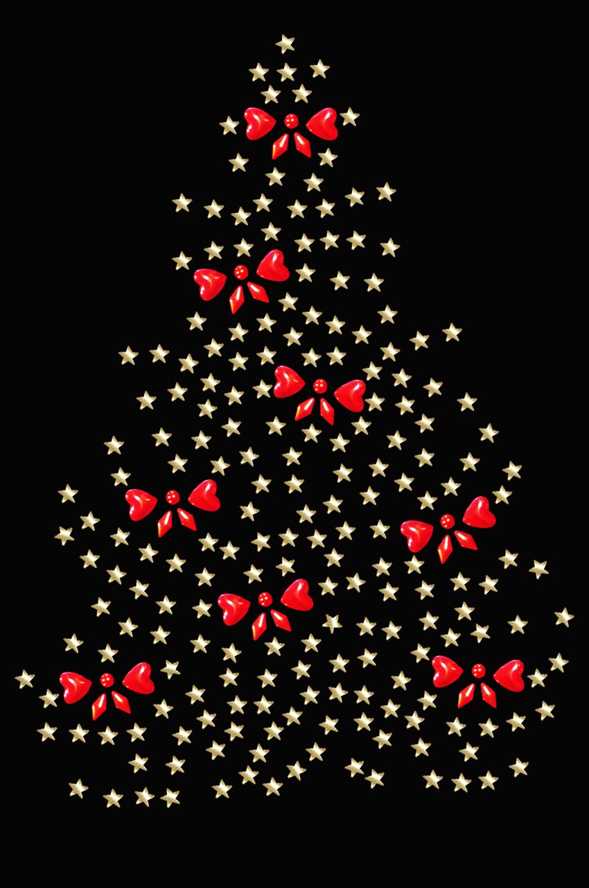 Gold Christmas Tree With Red Bows