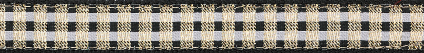Black Gilt Check Dog Harness