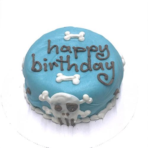 Blue Skull Dog Cake