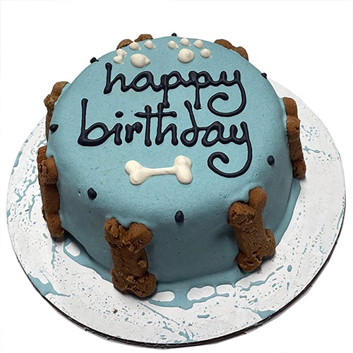 Classic Dog Cake - Blue Personalized