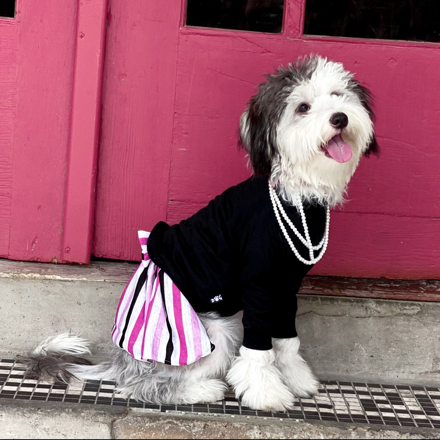 Camilla Pink and Black Striped Skirt