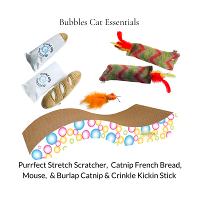 Perfect Stretch Bubbles Cat Scratching Board + 3 Toys