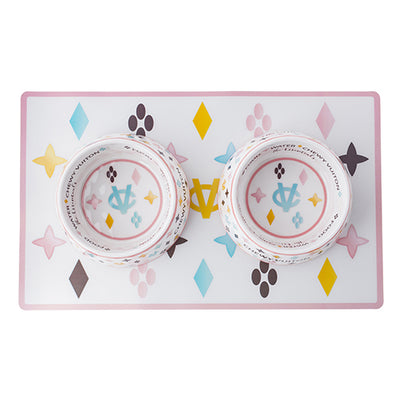 Chewy Vuton Pink Pet Bowl & Placemat