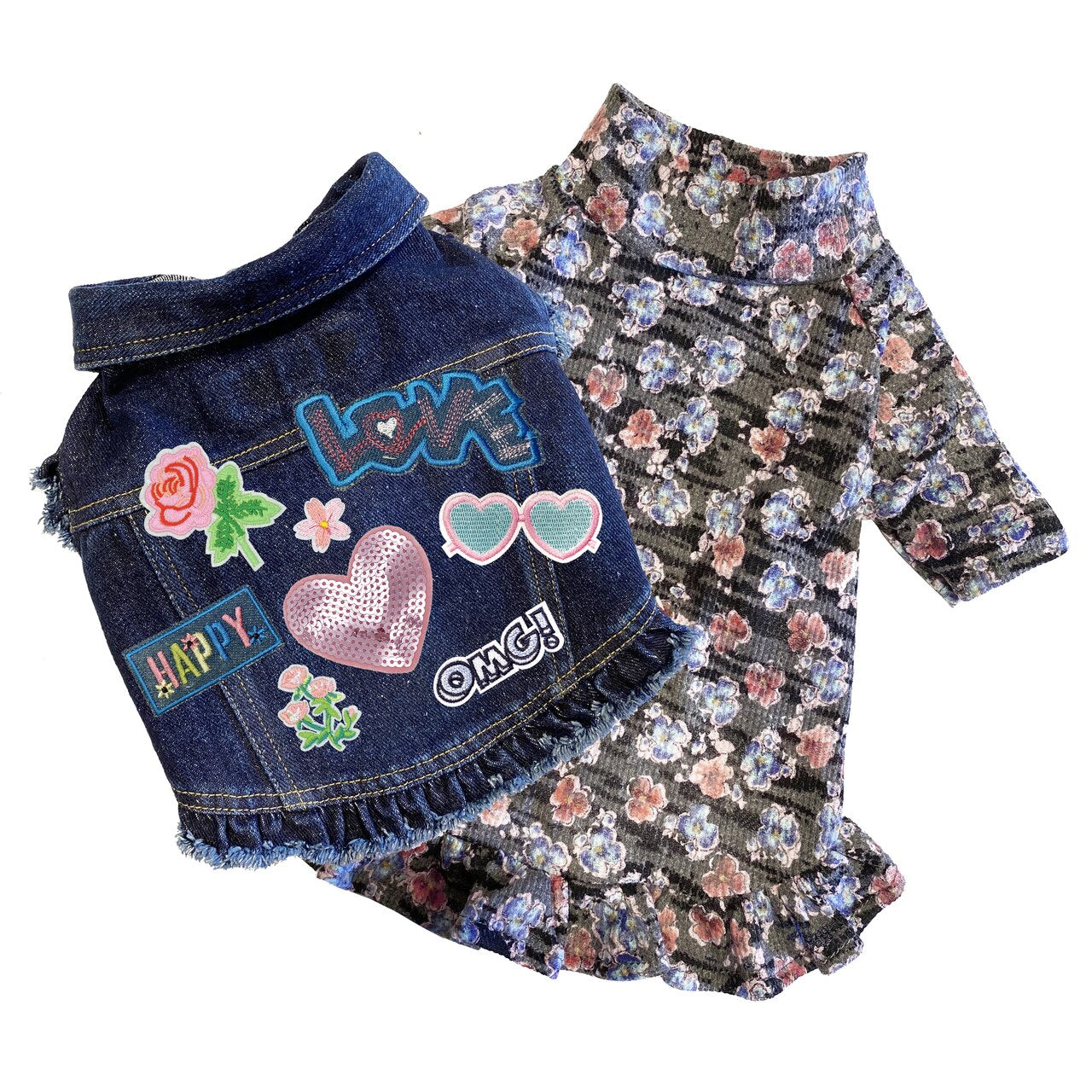 Ethel Blue Floral Waffle Knit Dress
