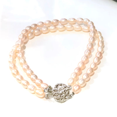 Genuine Fresh Water Pearl Necklace for Dogs - Pink 10 Inch