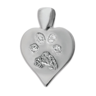 White Gold (14k) Heart Pet Print Charm