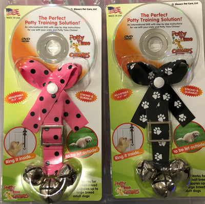 Black and Pink Dots +  Black & White Dots (2) Potty Chimes Dog Training Bells