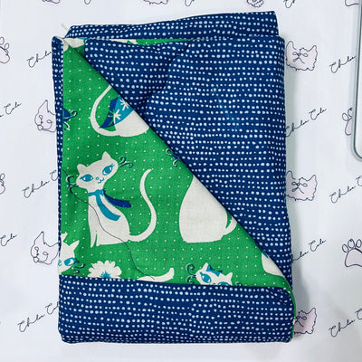 4 Piece Blue Cat Gift Box with 19 x 17 Catnip Mat & Collar