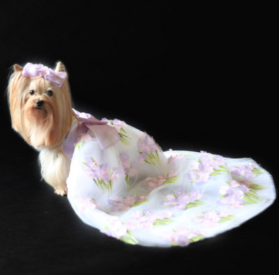 Lilac Flower and Pear Party Dress - Size S (Custom Order Available)