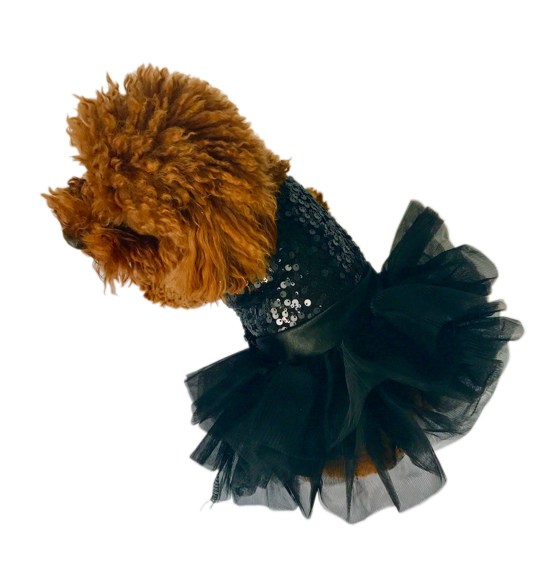 The Dog Squad Fufu Tutu Dog Dress, Black Sequins, Large The Dog Squad Fufu Tutu Dog Dress, Black Sequins, Large
