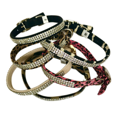 Zebra Movie Star Collar 3 Row w/ Crystals