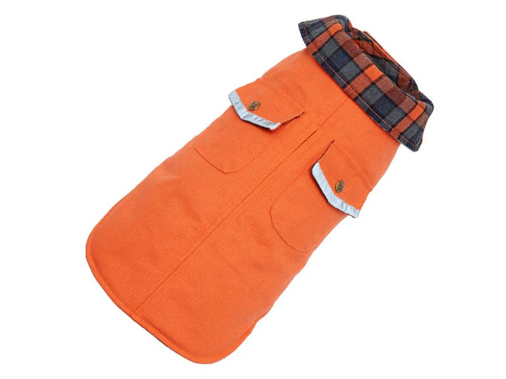 Orange Field Tweed Dog Coat