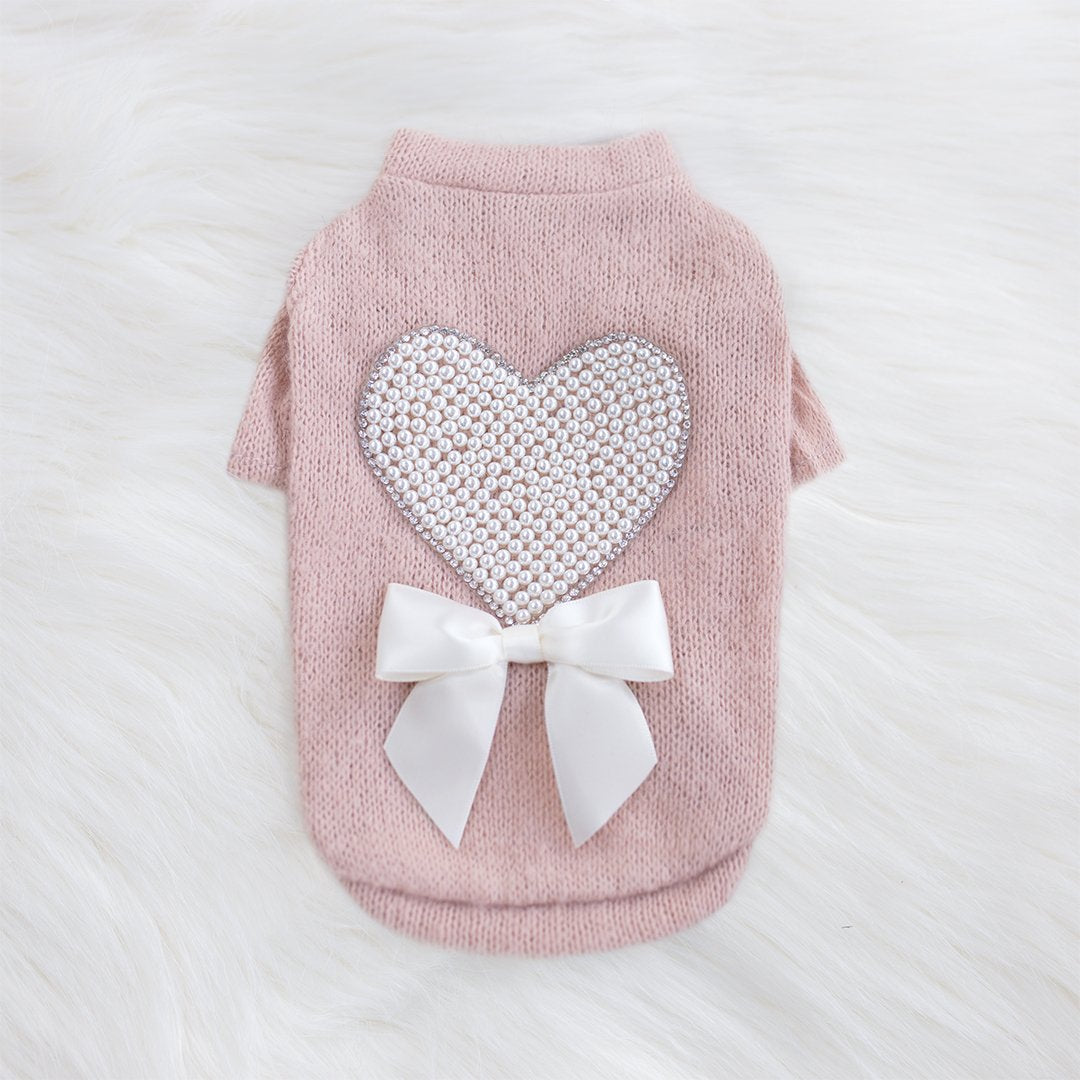 Pearl Heart Dog Sweater