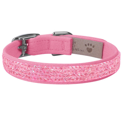 Aurora Borealis Crystal Rocks 1/2" Dog Collar