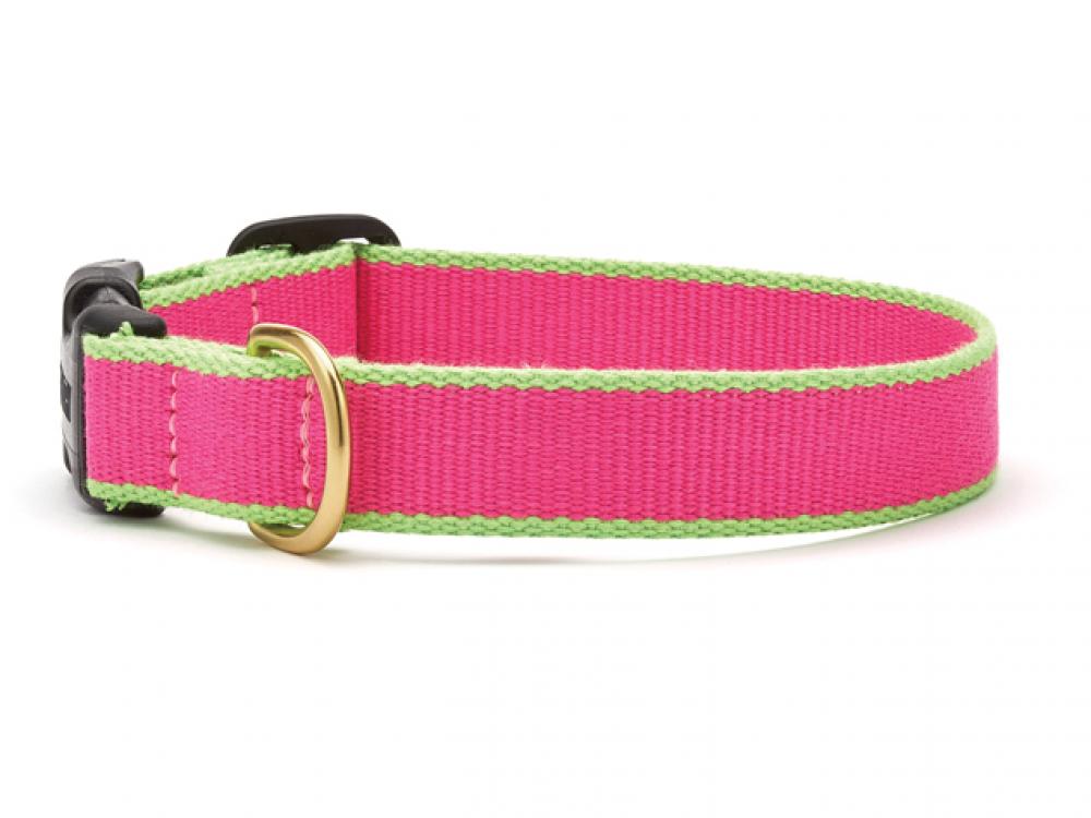 Bright Pink and Lime Bamboo Dog Collar