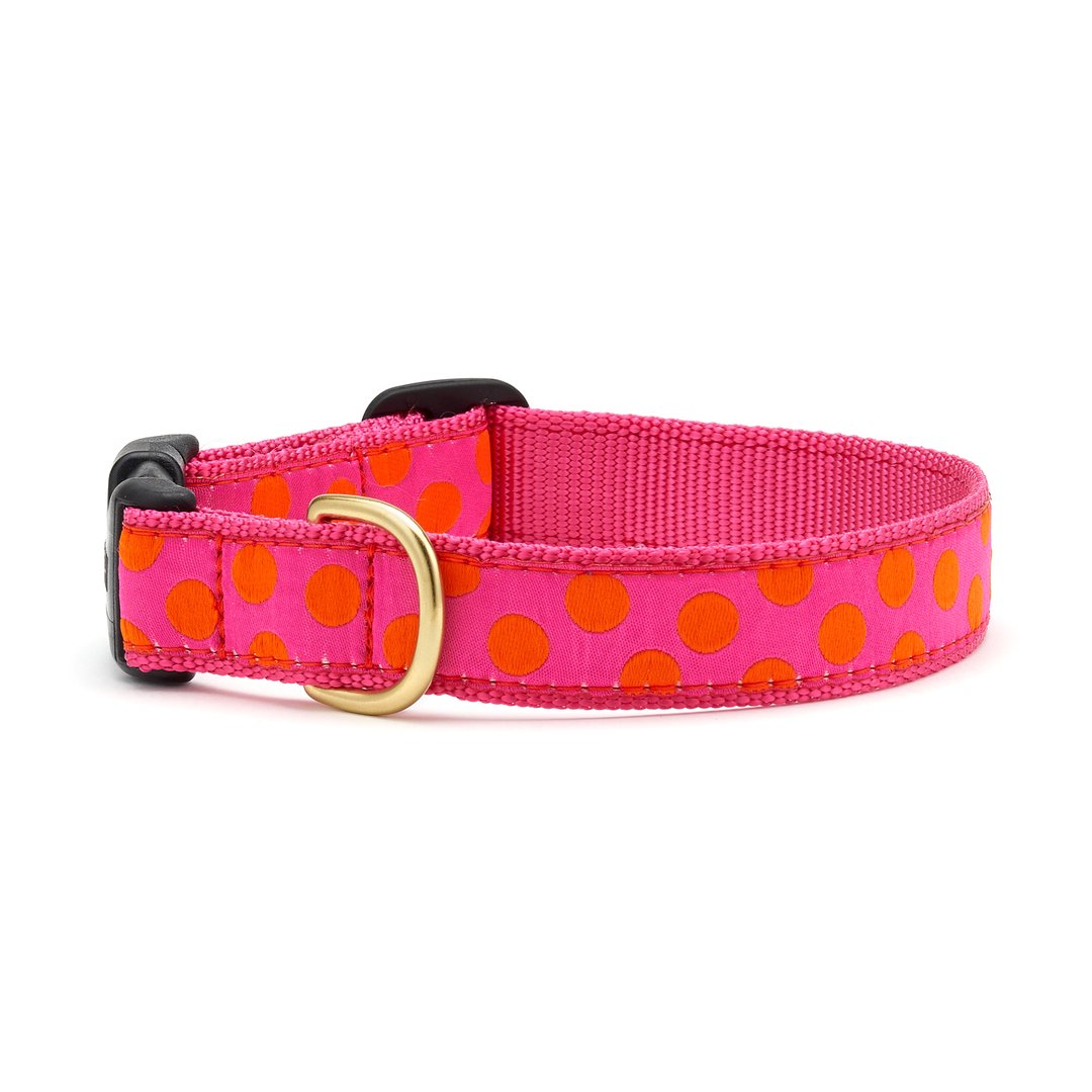 Pink & Orange Dots Dog Collar