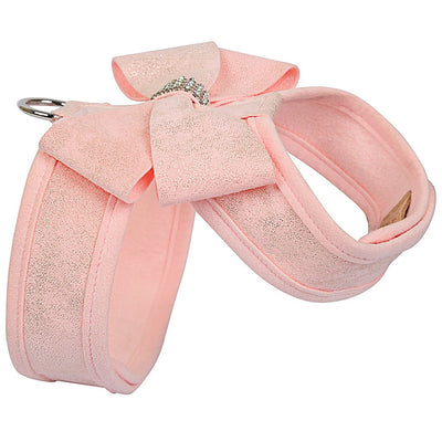 Puppy Pink Glitzerati Really Nouveau Bow Tinkie Harness with Puppy Pink Trim