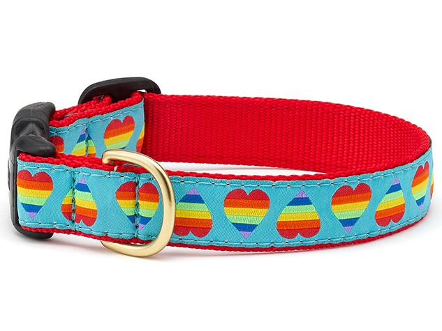 Rainbow Hearts Dog Collar