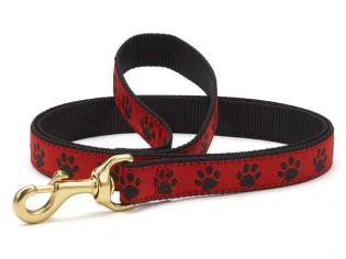 Red Black Paw Dog Leash