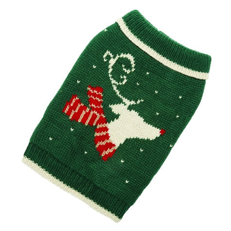 Reindeer Hand Knit Dog Sweater