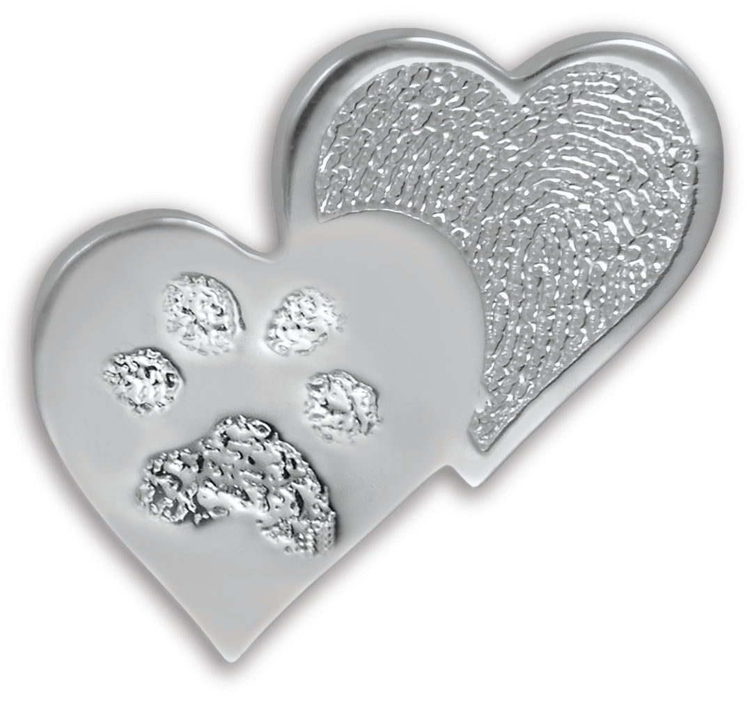Sterling Silver Heartfelt Paw Print Charm