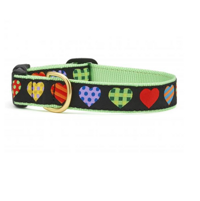 Colorful Hearts Dog Collar