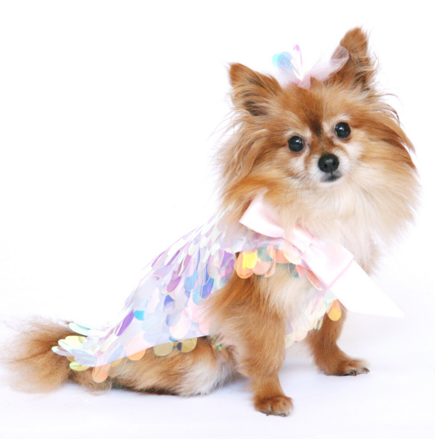 Pastel Pink Iridescent Sequin Party Dress - Size S (Custom Order Available)