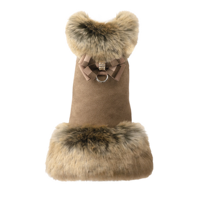 Fawn Gingham Double Nouveau Bow + Bronze Fox Faux-Fur  + Fawn Coat