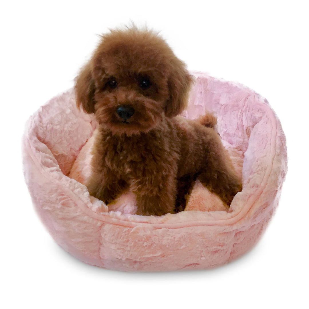 Bella Pink Faux Fur Shell Bed