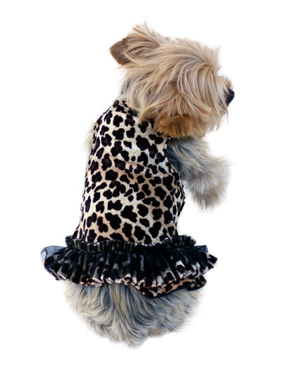 Brown Leopard Movie Star Velvet Tutu Dress