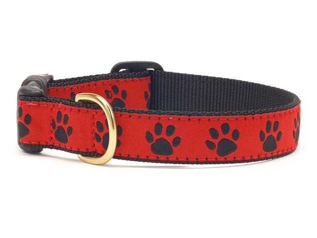 Red Black Paw Dog Collar