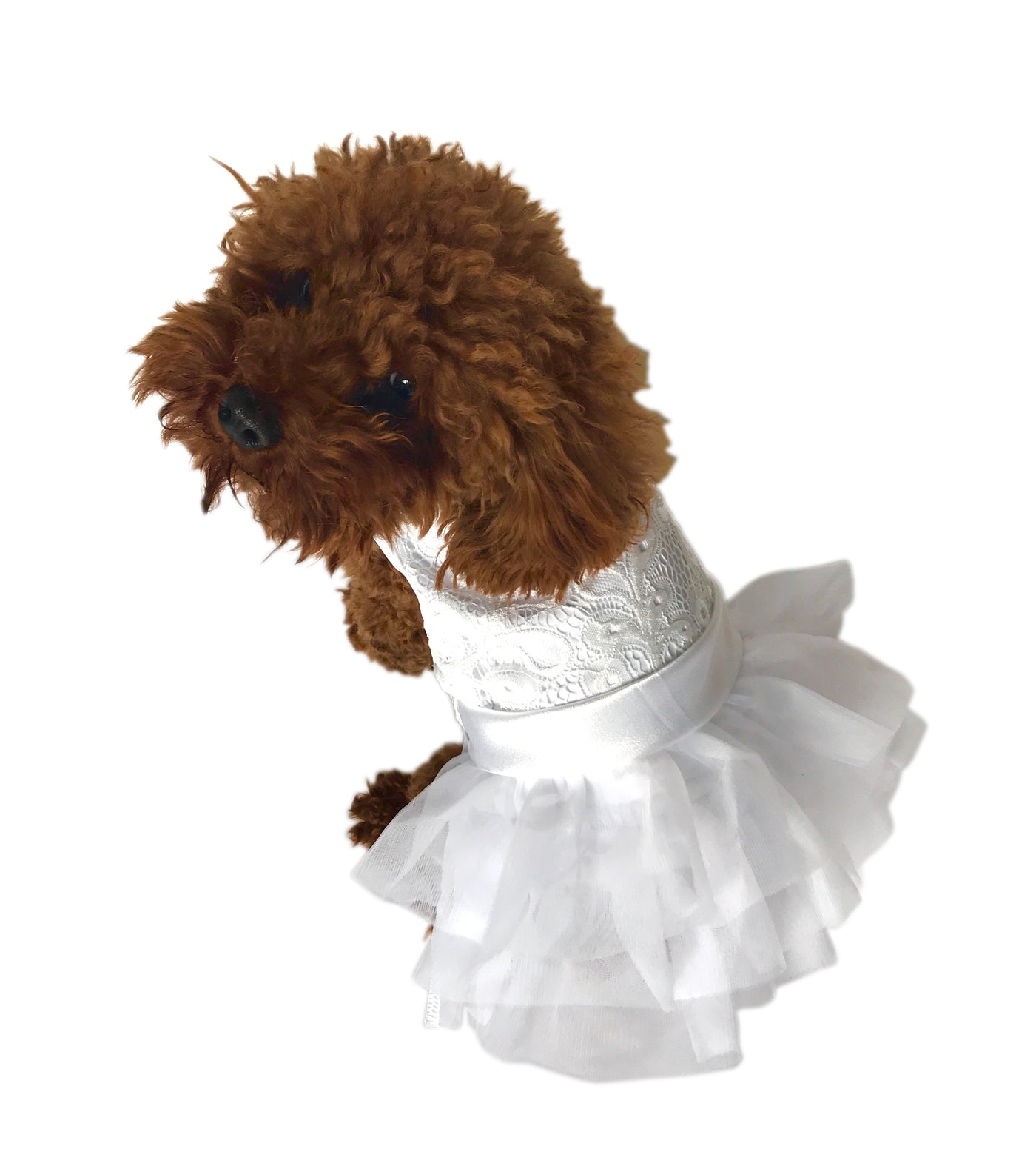 White Fufu Tutu Dog Wedding Tutu