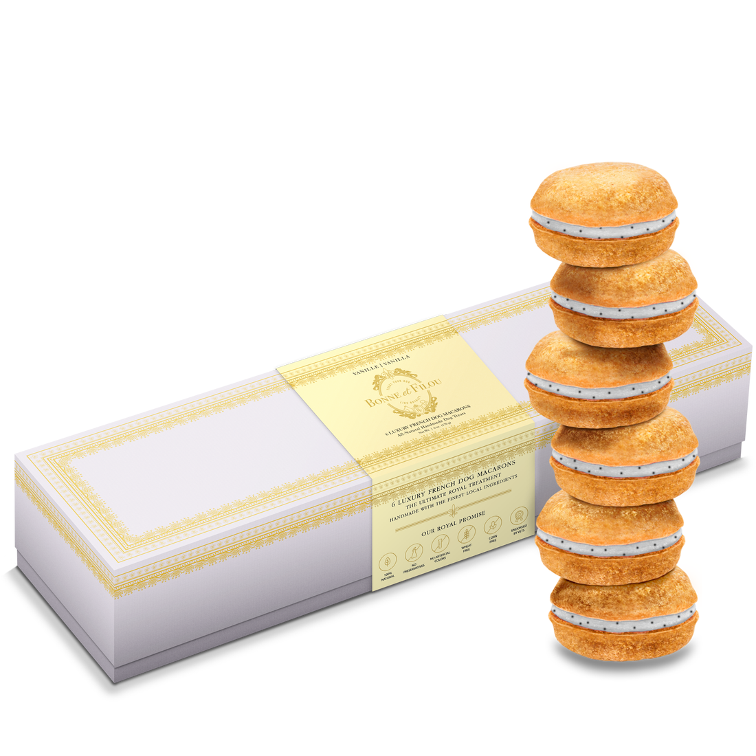 French Lavender Macaron Box of 6 - Backordered