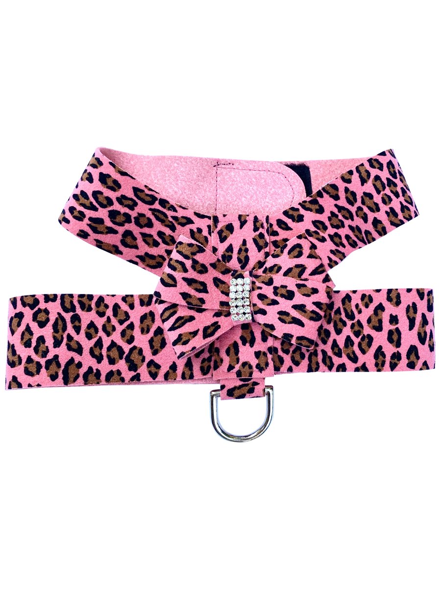 Hollywood Bow Dog Harness, Pink Cheetah
