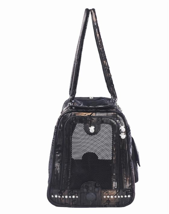 Black Chinese Carrier + Austrian Crystal Leash 75% Off