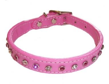 Maxwell & Madison Collars w/ 1-Row of Genuine Crystals Pink