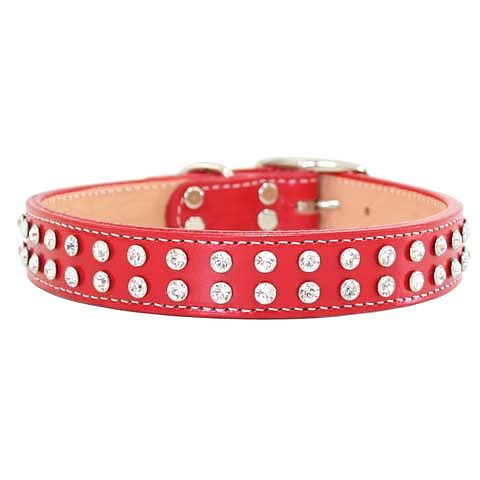 Maxwell & Madison Collars w/ 2-Row of Genuine Crystals Red